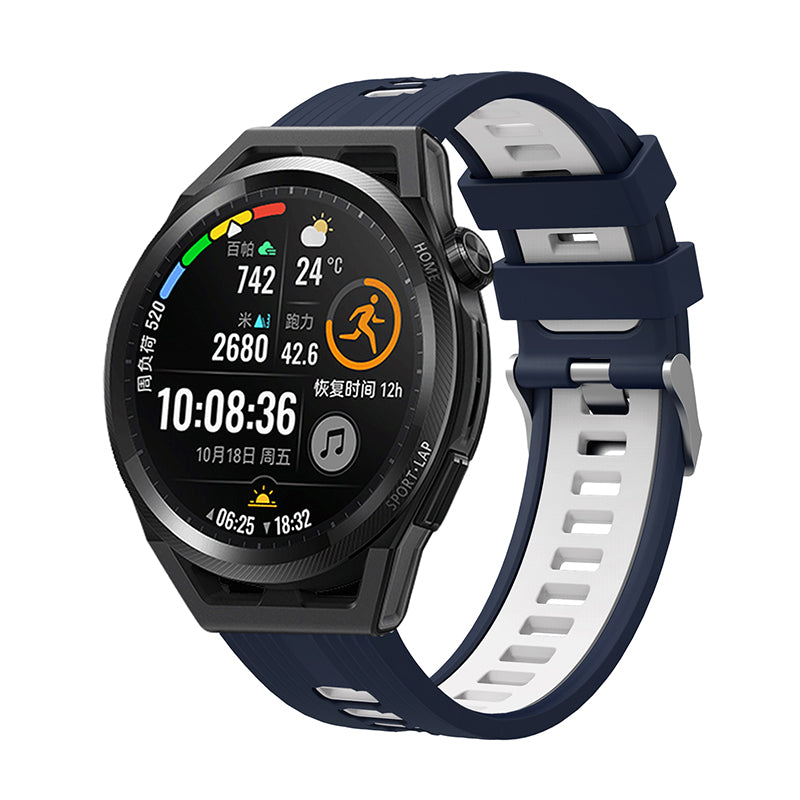 For Huawei Watch GT 3 (46mm) Dual Color 22mm Silicone Watch Strap Replacement Wrist Band For Huawei Watch GT 3 (46mm) Dual Color 22mm Silicone Watch Strap Replacement Wrist Band